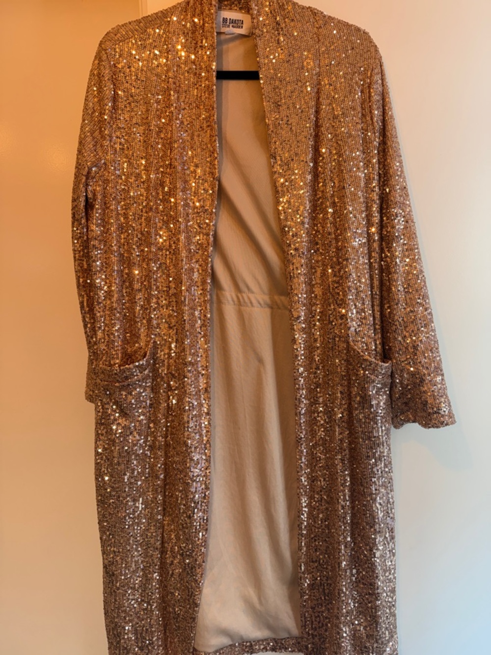 BB Dakota Rose Gold Sequin Duster
